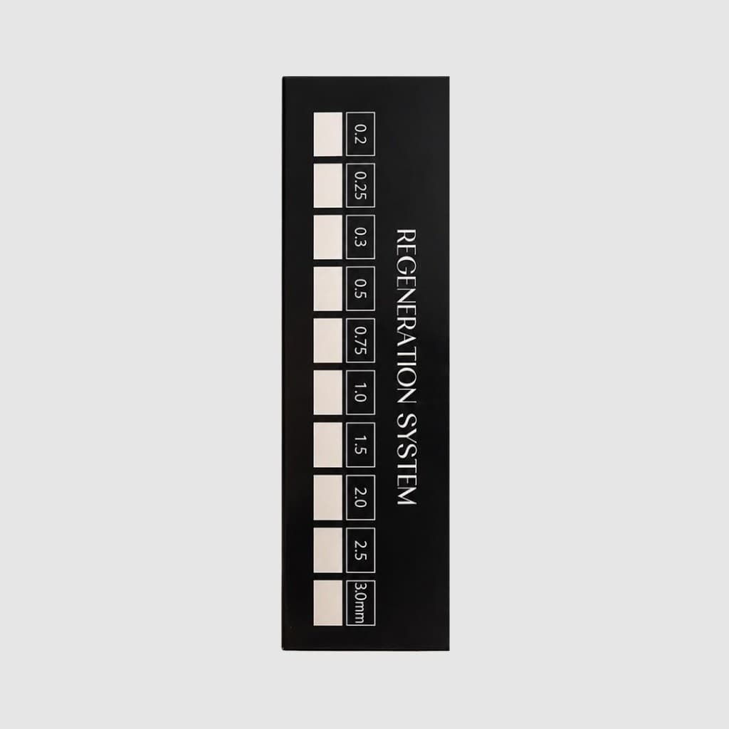 Regeneration System depth scale from 0.2 to 3.0 mm